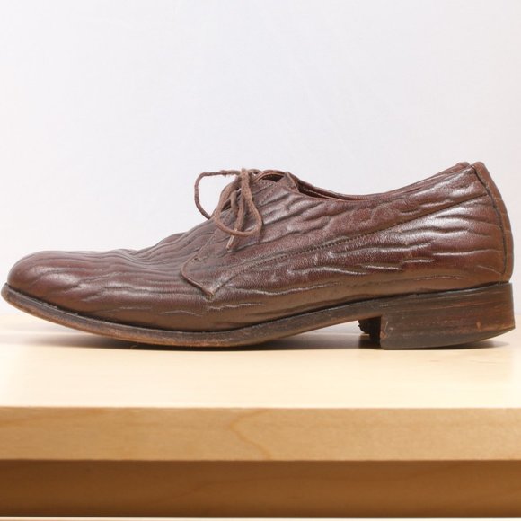 [SOLD] VTG Dack's Plain Toe Blucher Men's Shoe 7 D Brown Sealskin 🇨🇦 Round Toe - Picture 2 of 7